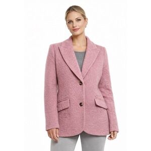 ELLEN TRACY Pink Textured Wool Blend Blazer Jacket Womens size M‎